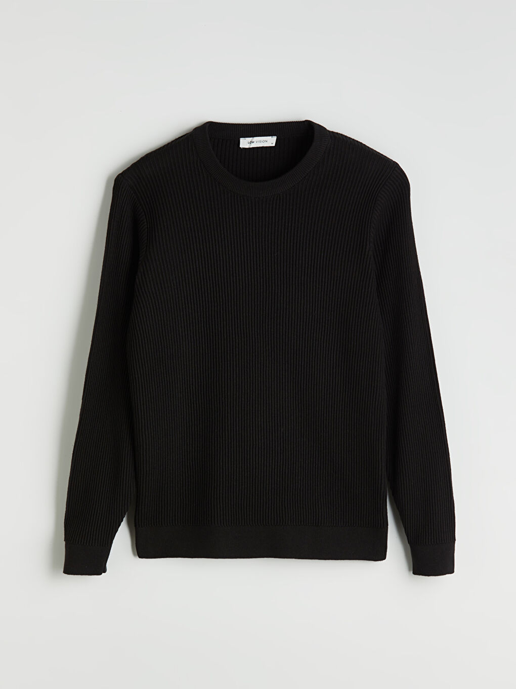 Siyah Bisiklet Yaka Erkek Triko Kazak-4