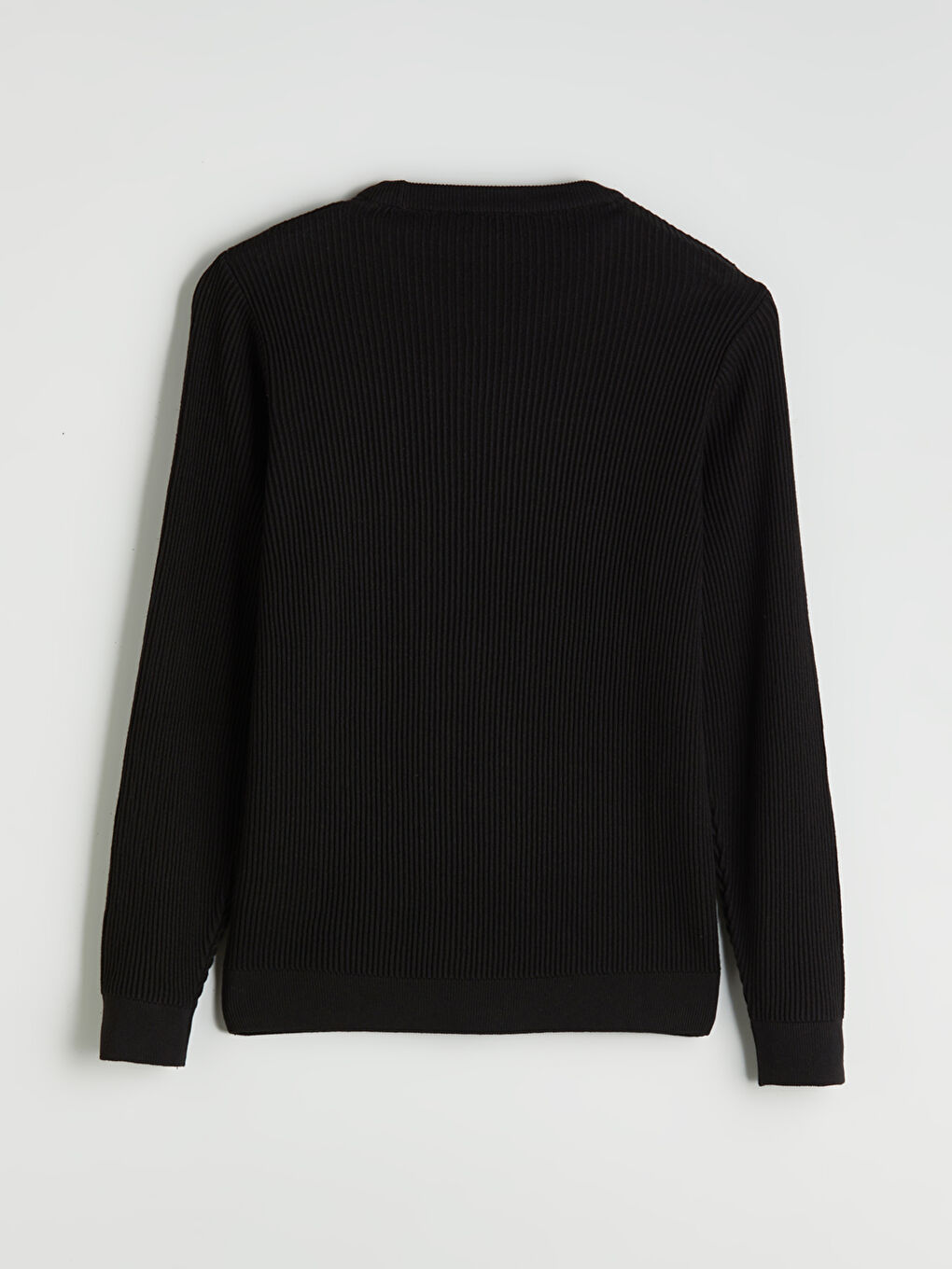 Siyah Bisiklet Yaka Erkek Triko Kazak-5