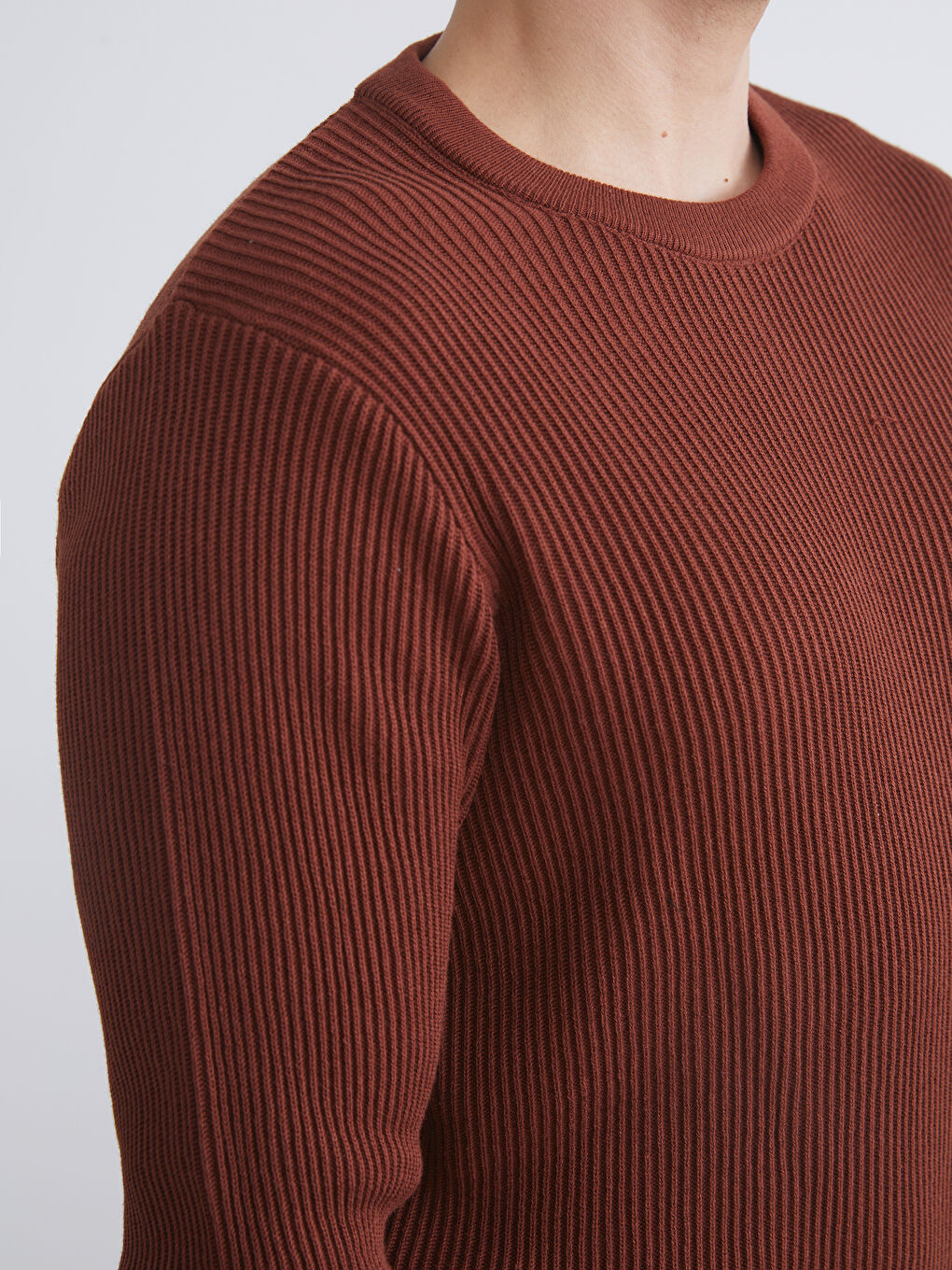 LCW Vision Crew Neck Long Sleeve Men's Tricot Sweater -W54877Z8-GXX