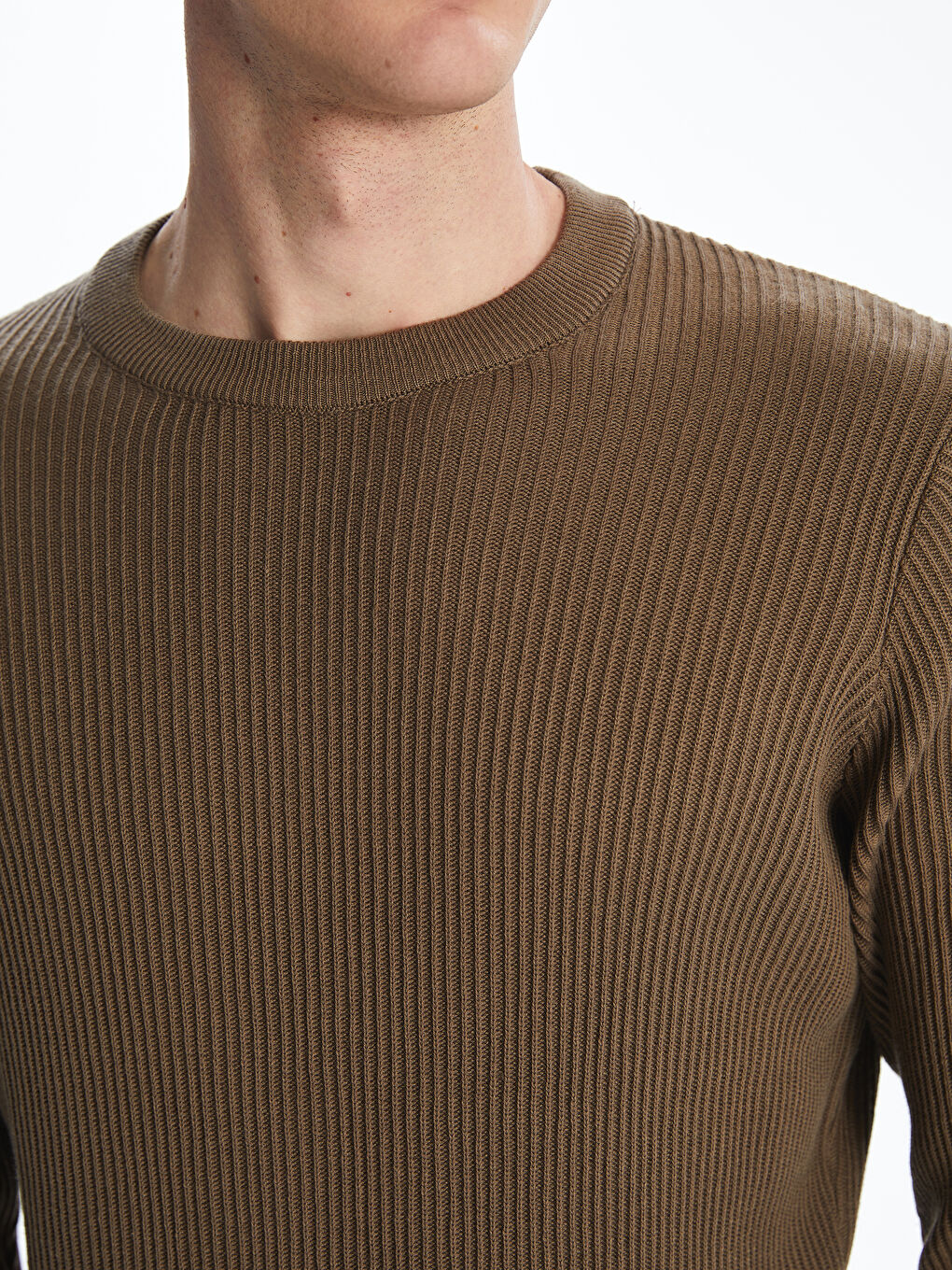 LCW Vision Crew Neck Long Sleeve Men's Tricot Sweater -W54877Z8-PSD
