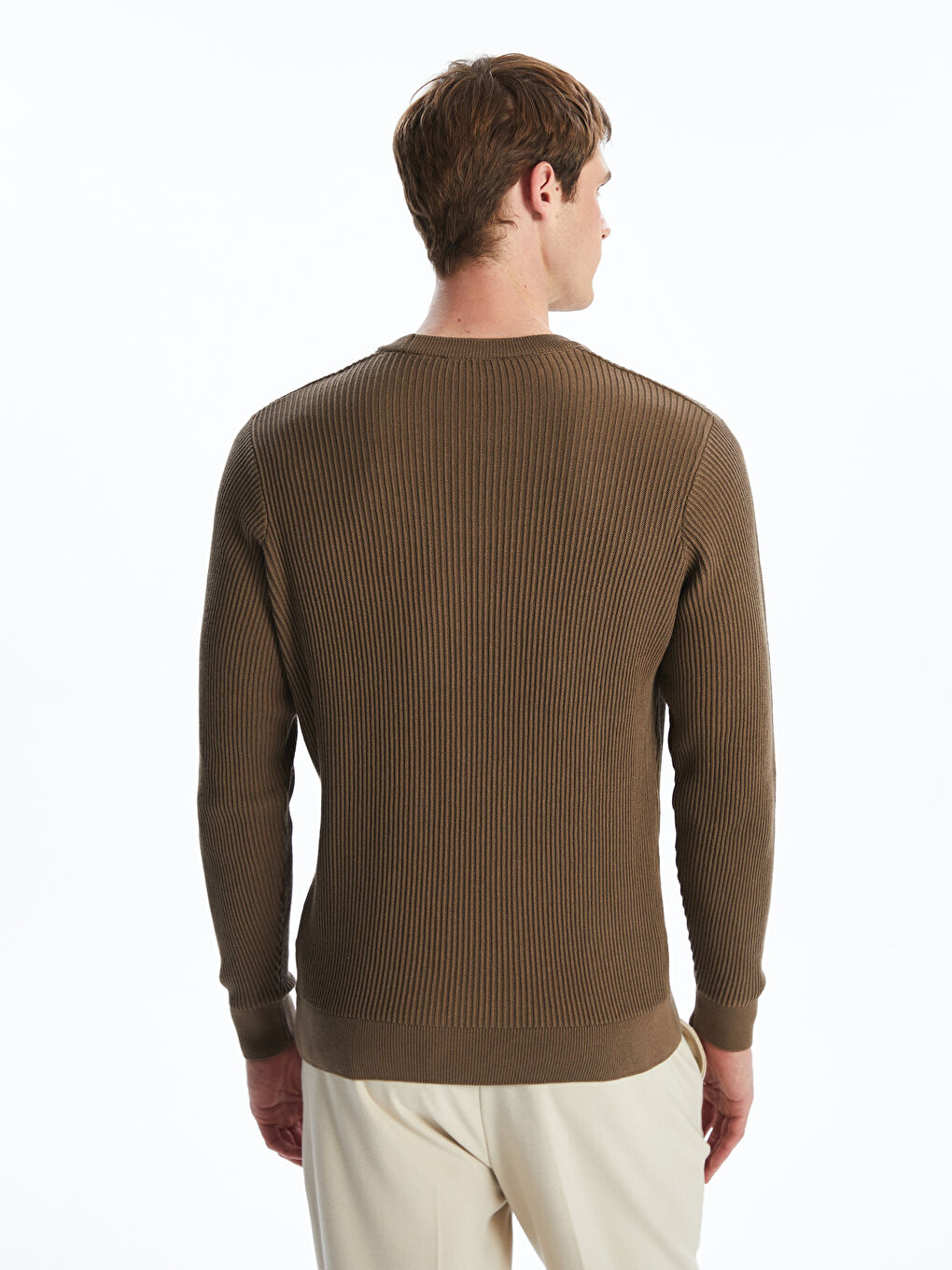 LCW Vision Crew Neck Long Sleeve Men's Tricot Sweater -W54877Z8-PSD