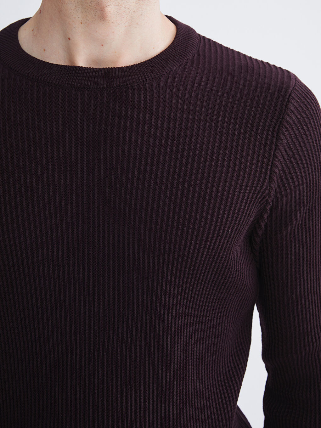 Mürdüm Bisiklet Yaka Erkek Triko Kazak-2