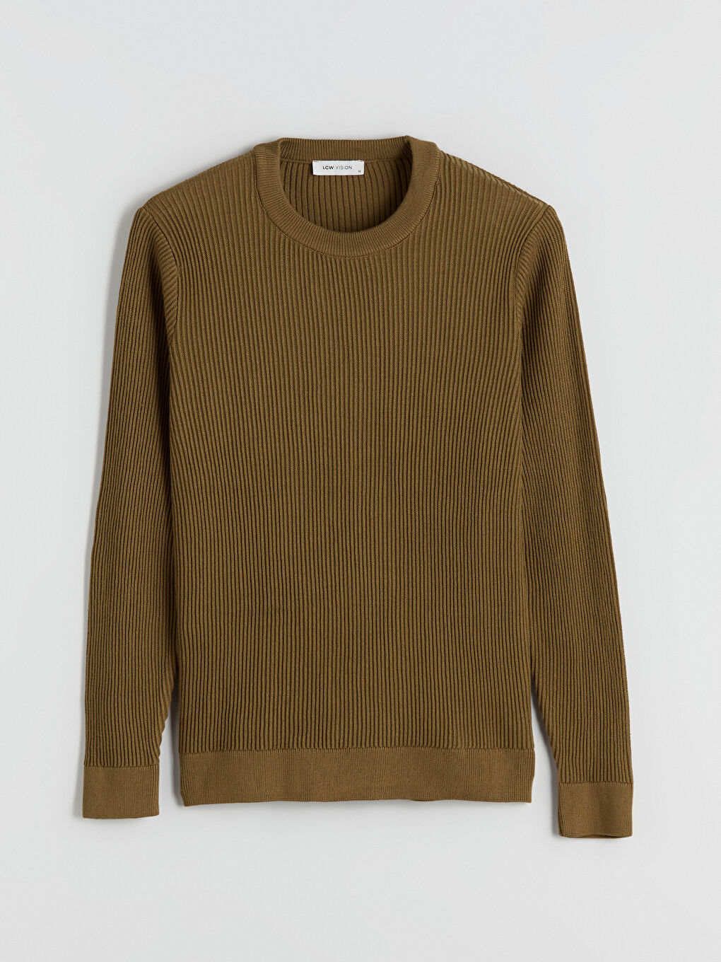 LCW Vision Crew Neck Long Sleeve Men's Tricot Sweater -W54877Z8-HCR