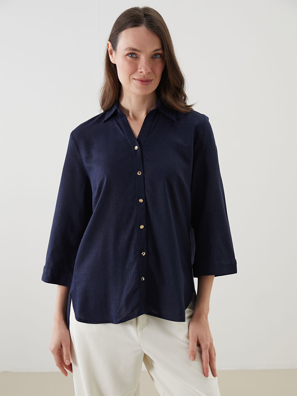 LCW Grace Linen Blend Women's Shirt -W54879Z8-E1J