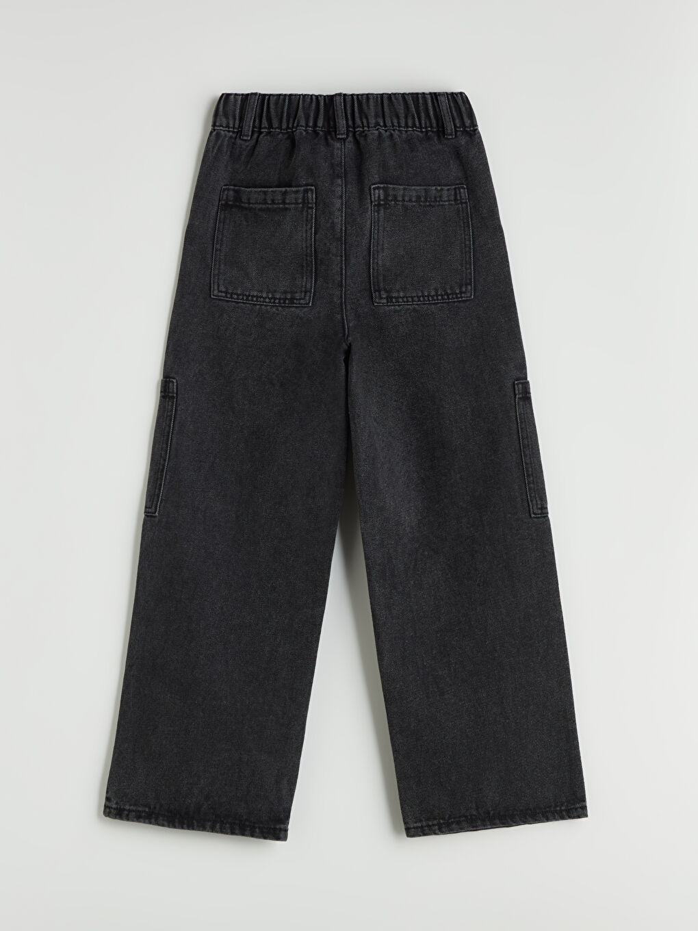 LCW Kids Elastic Waist Girls' Cargo Jeans -W54885Z4-SHP