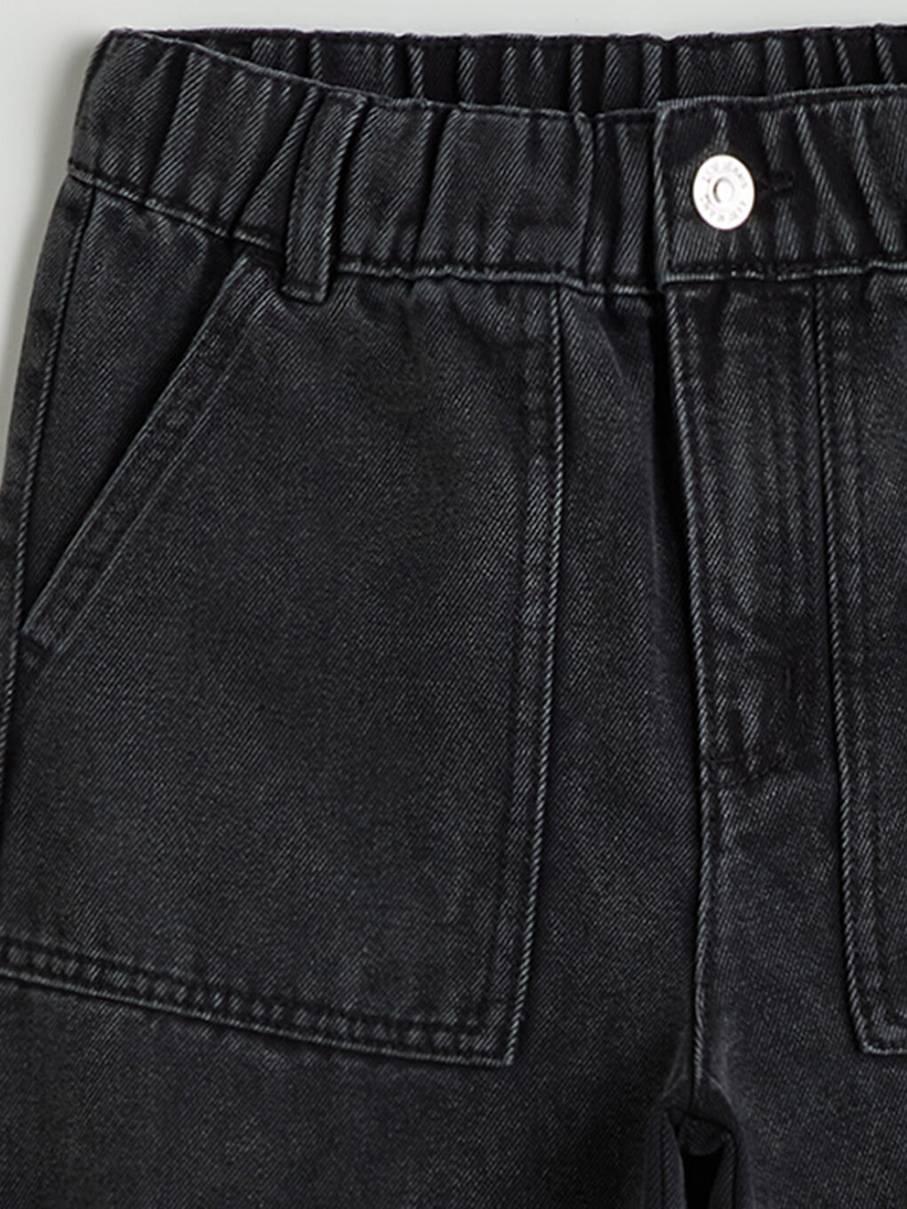 LCW Kids Elastic Waist Girls' Cargo Jeans -W54885Z4-SHP