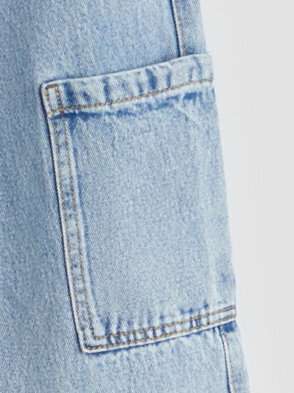 LCW Kids Elastic Waist Girls' Cargo Jeans -W54885Z4-V2T