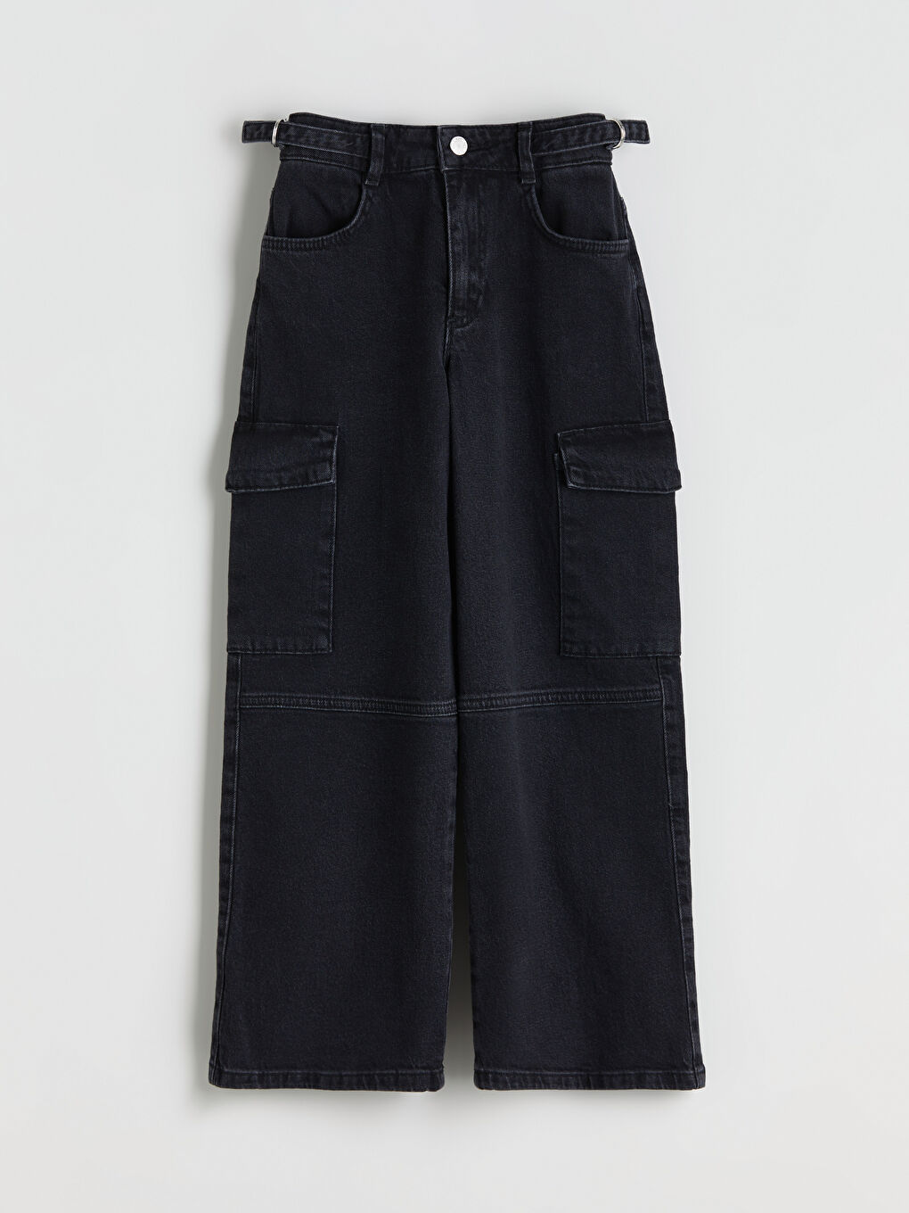 Adjustable Elastic Waist Girls' Cargo Jeans