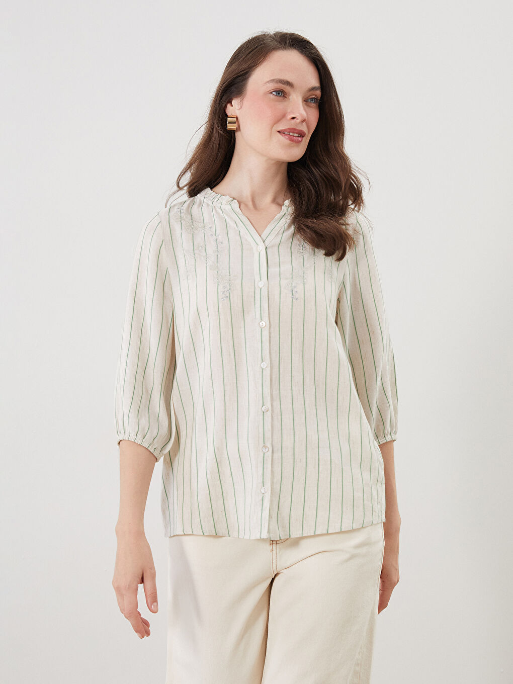 LCW Grace Woman GREEN Blouse -W54891Z8-LFT