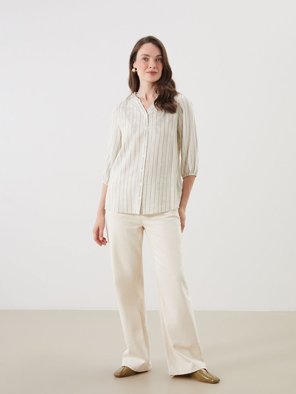 LCW Grace Woman GREEN Blouse -W54891Z8-LFT