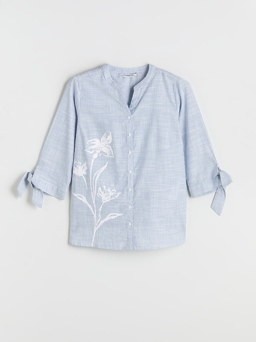 LCW Grace Notch Neck Striped Women's Shirt -W54892Z8-LEN