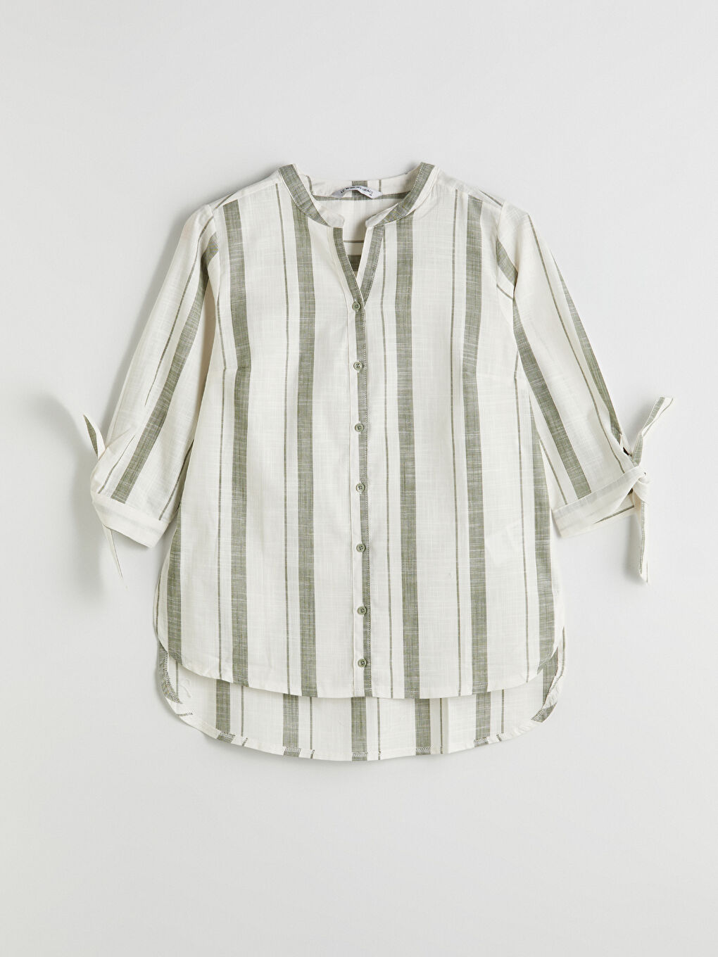 LCW Grace Notch Neck Striped Women's Shirt -W54896Z8-LFH