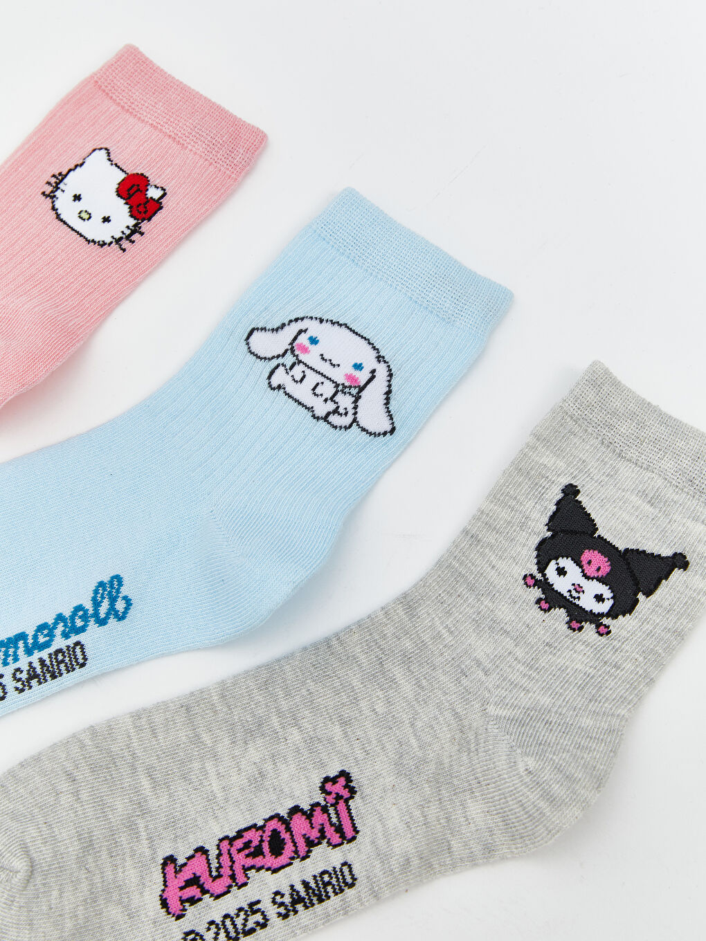 LCW Kids جوارب الكاحل ديال البنات Hello Kitty منقوشة خمسة ديال الباكات -W54899Z4-GAT