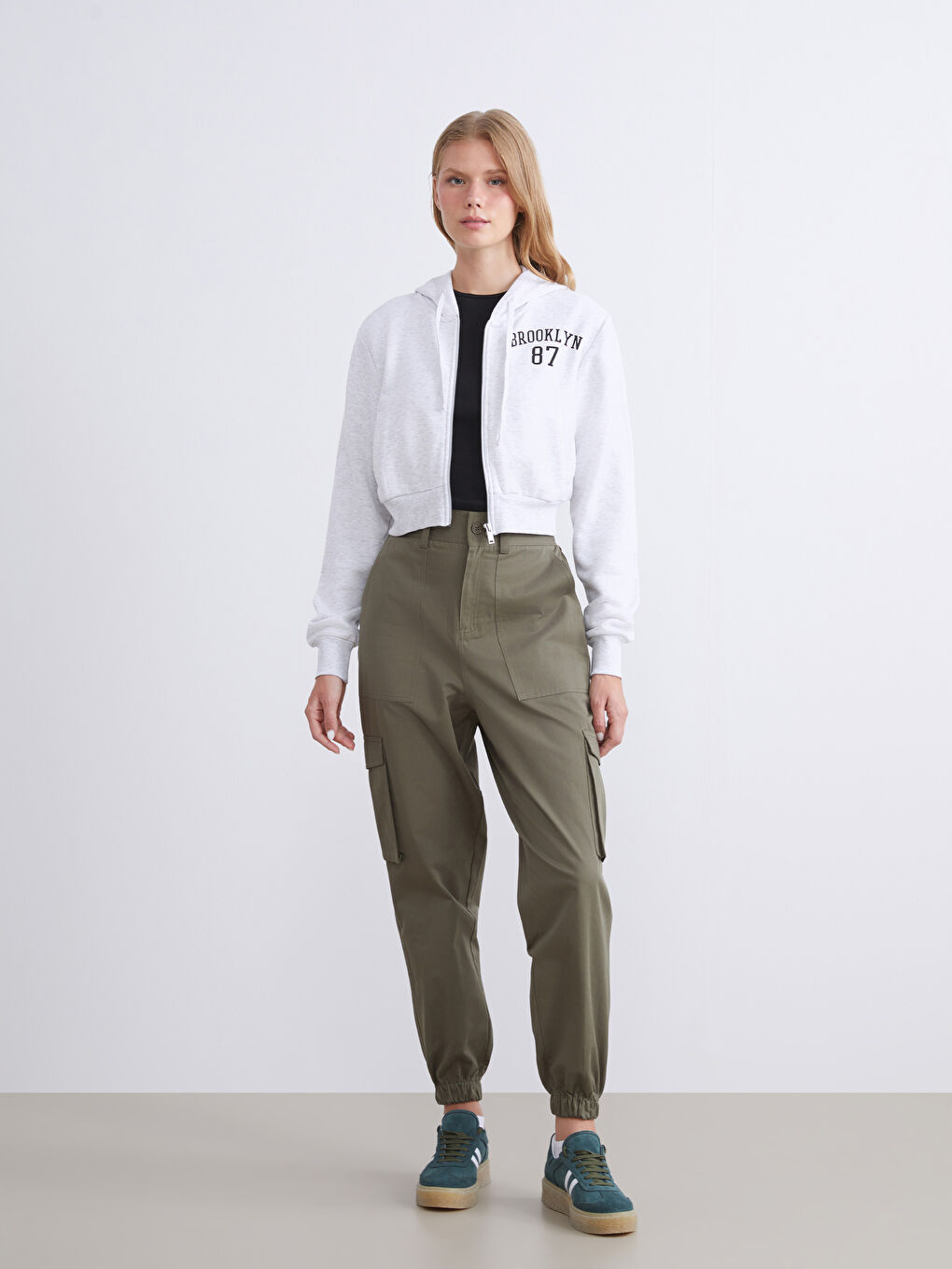Printed Oversize Women's Thick Zippered Sweatshirt-1