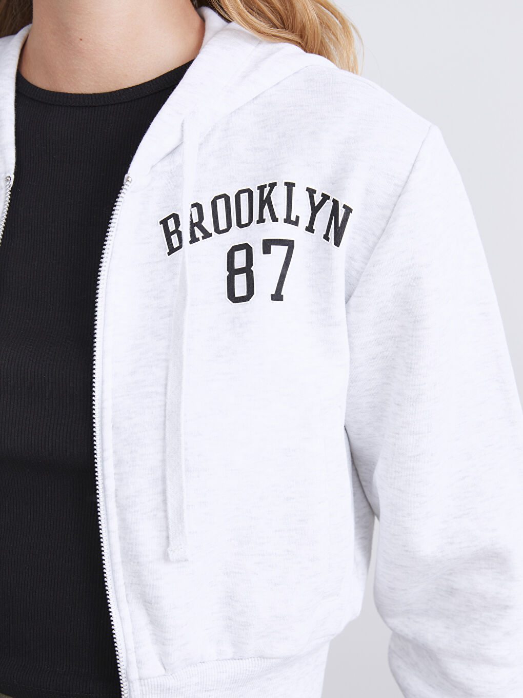 Printed Oversize Women's Thick Zippered Sweatshirt-2