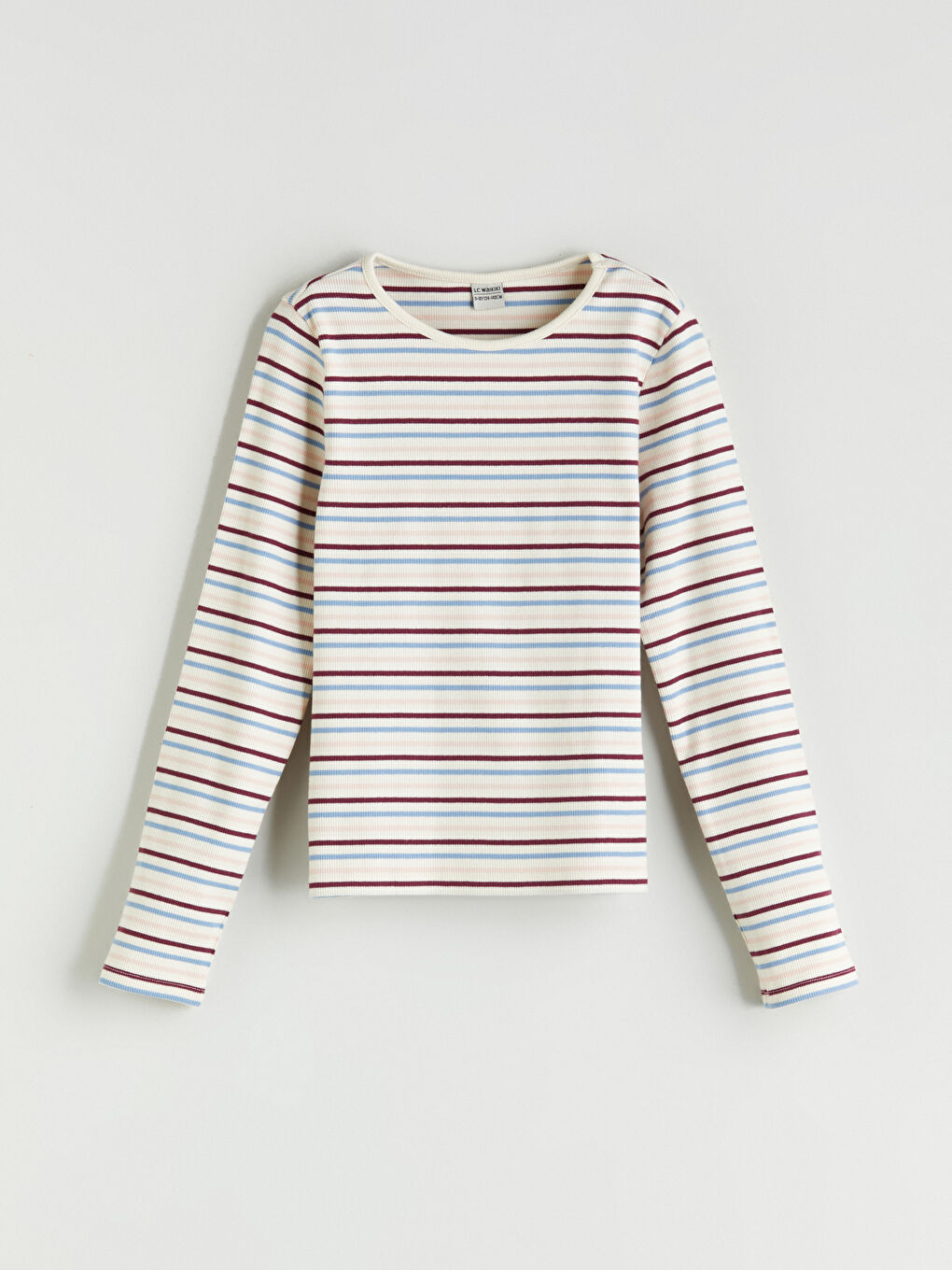 LCW Kids Crew Neck Striped Girls' T-Shirt -W54906Z4-P8J