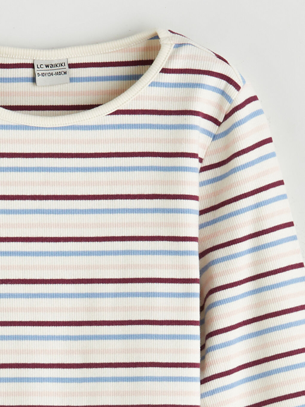 LCW Kids Crew Neck Striped Girls' T-Shirt -W54906Z4-P8J