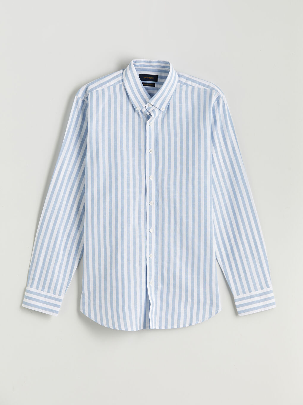 SOUTHBLUE Regular Fit Long Sleeve Striped Poplin Men's Shirt -W54910Z8-LEN