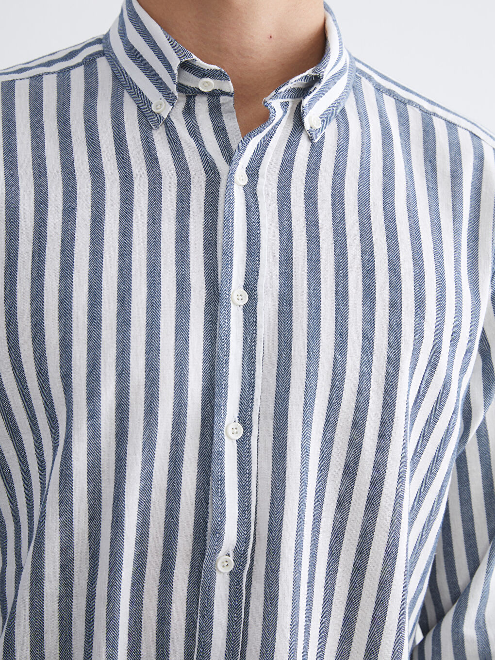 SOUTHBLUE Regular Fit Long Sleeve Striped Poplin Men's Shirt -W54910Z8-LGS