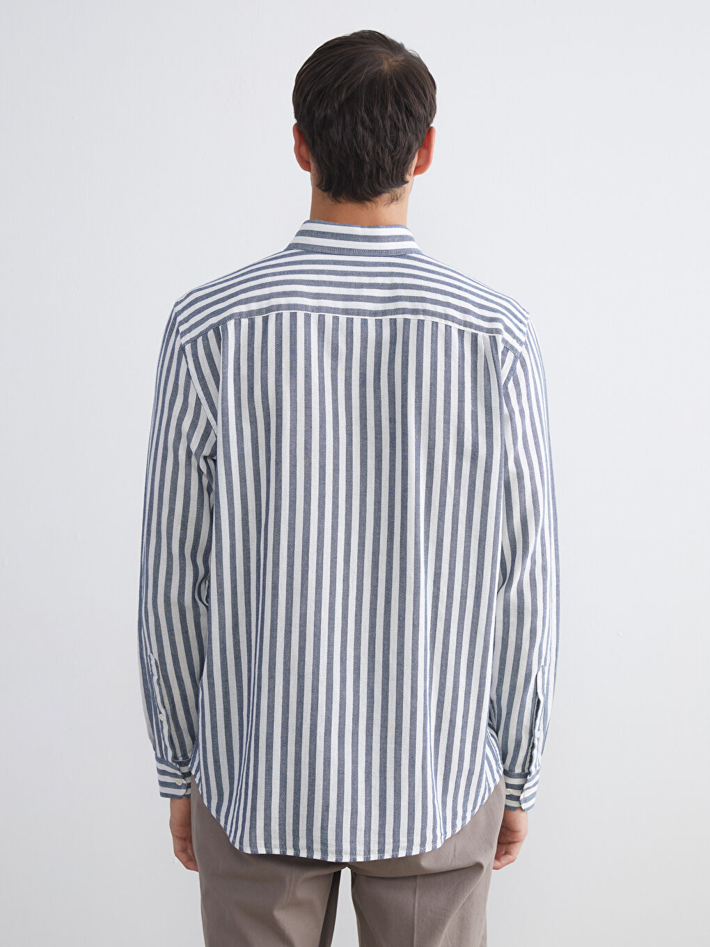 SOUTHBLUE Regular Fit Long Sleeve Striped Poplin Men's Shirt -W54910Z8-LGS