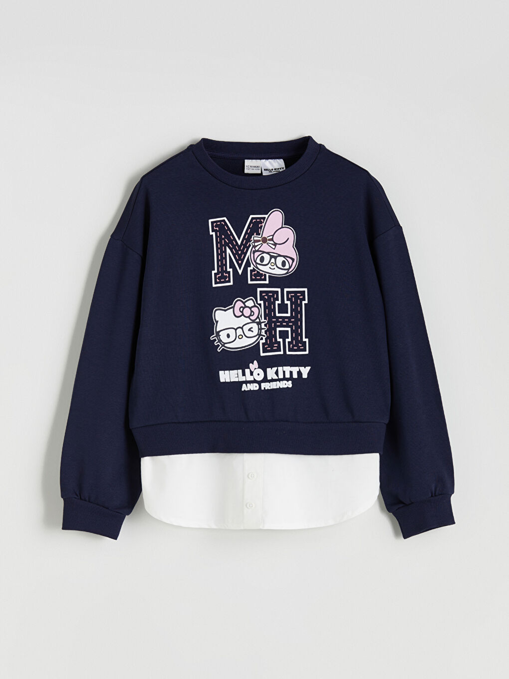 LCW Kids Crew Neck Hello Kitty Printed Girls' Sweatshirt -W54911Z4-YQ6
