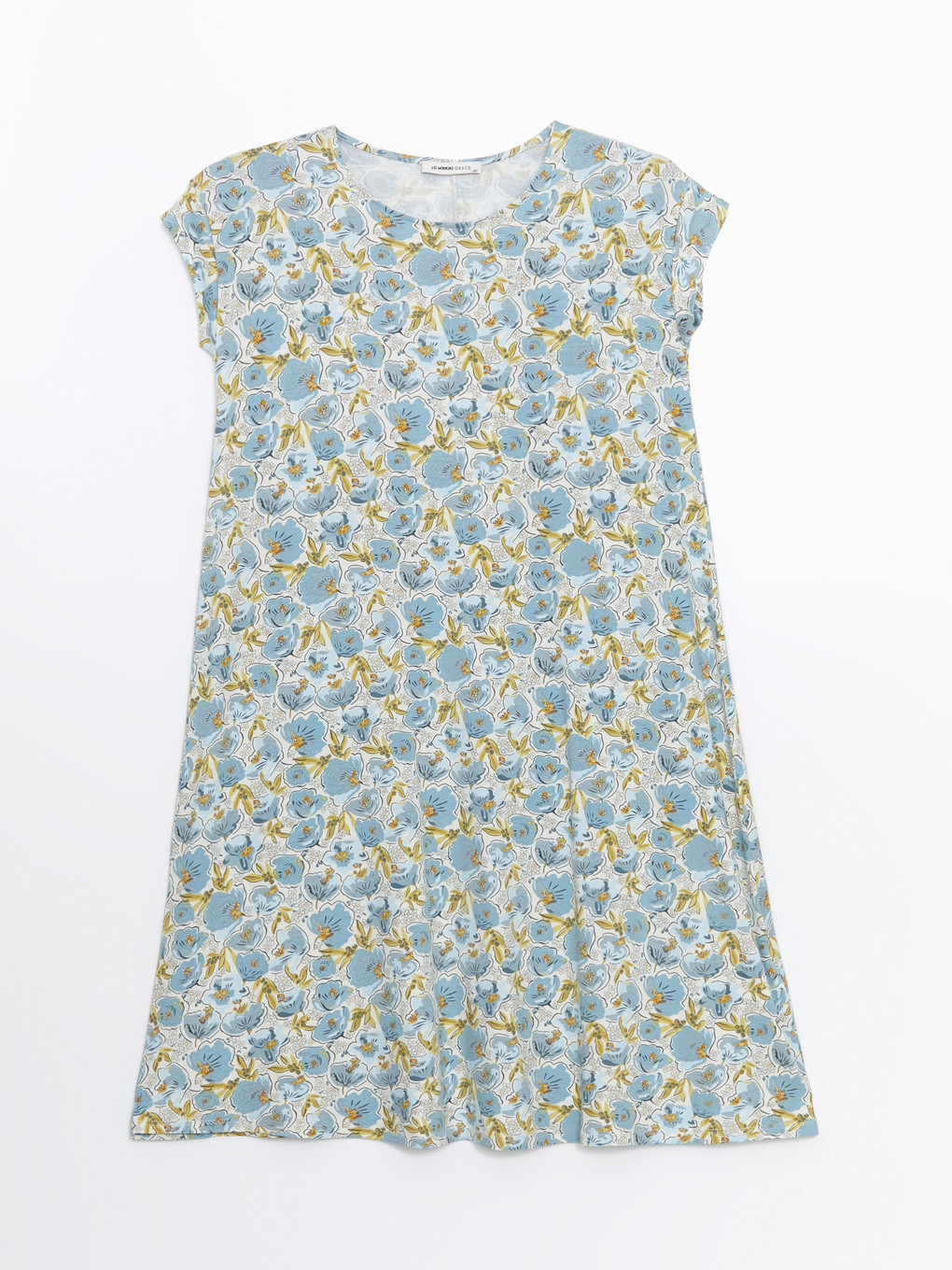 Rochie Croiala A Florală Cu Guler Rotund-4