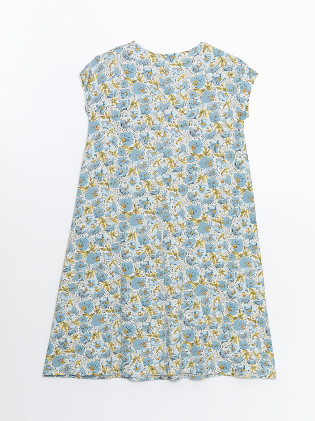 Rochie Croiala A Florală Cu Guler Rotund-5