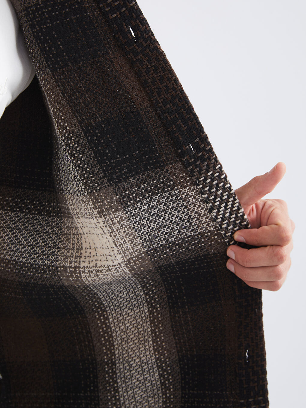 Kahverengi Regular Fit Ekose Erkek Oduncu Gömlek Ceket-4