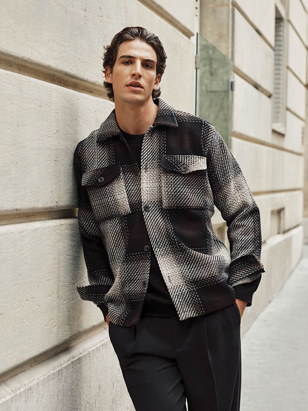 Kahverengi Regular Fit Ekose Erkek Oduncu Gömlek Ceket