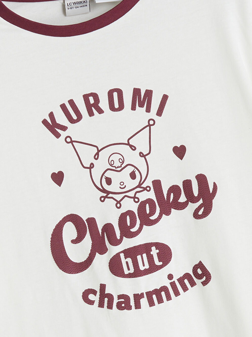 Футболка с круглым вырезом и принтом Kuromi для девочек-1