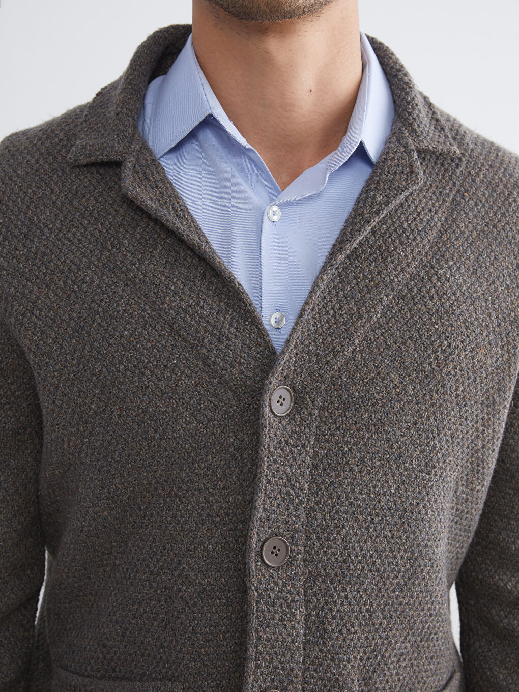 SOUTHBLUE Standard Fit Jacket Neck Men's Knitwear Cardigan -W54936Z8-CR8