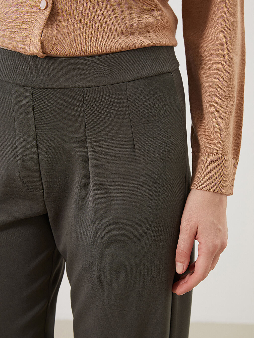 LCW Grace Elastic Waist Carrot Fit Women's Trousers -W54939Z8-J2L