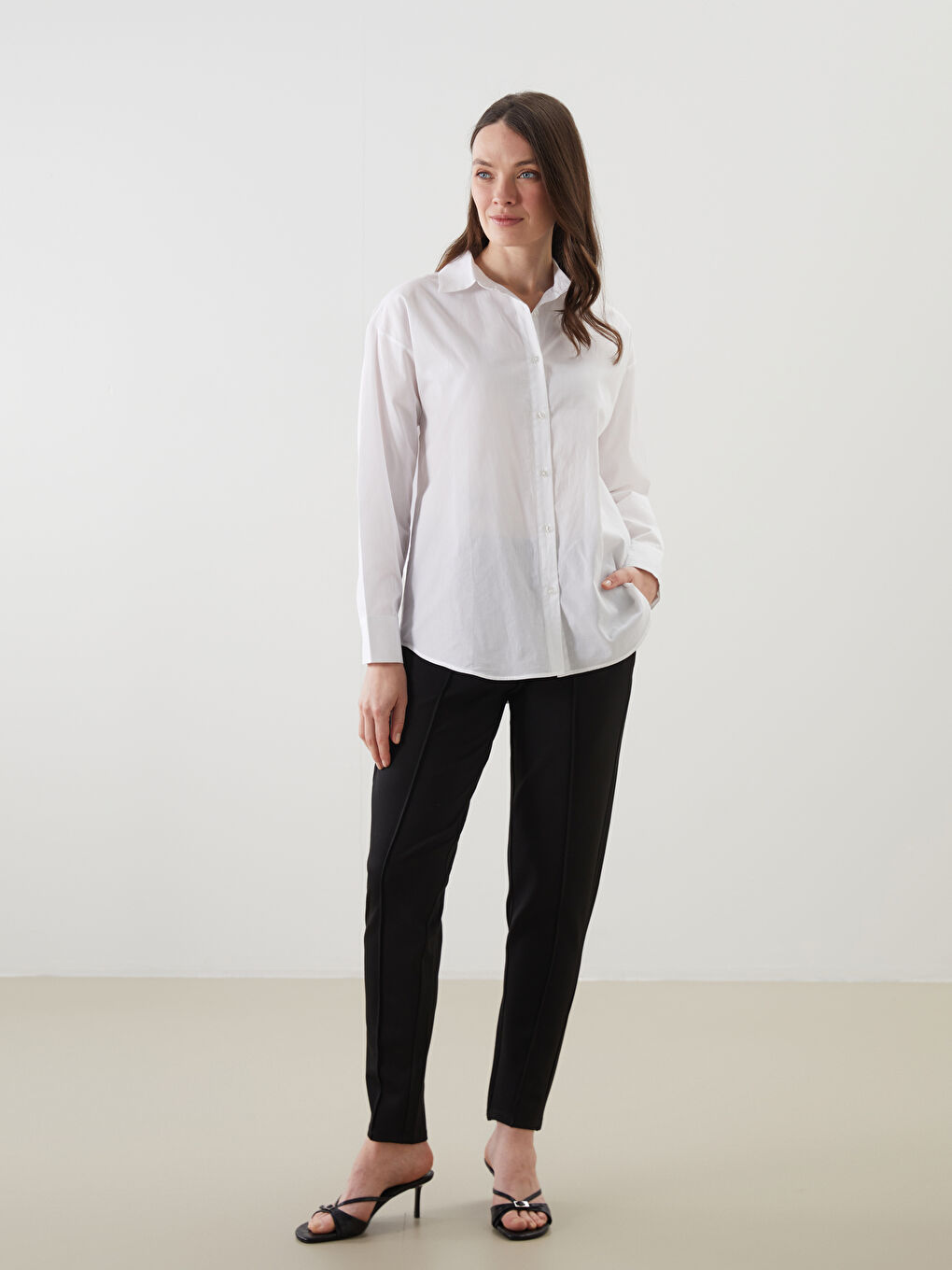 LCW Grace Elastic Waist Carrot Fit Women's Trousers -W54940Z8-CVL