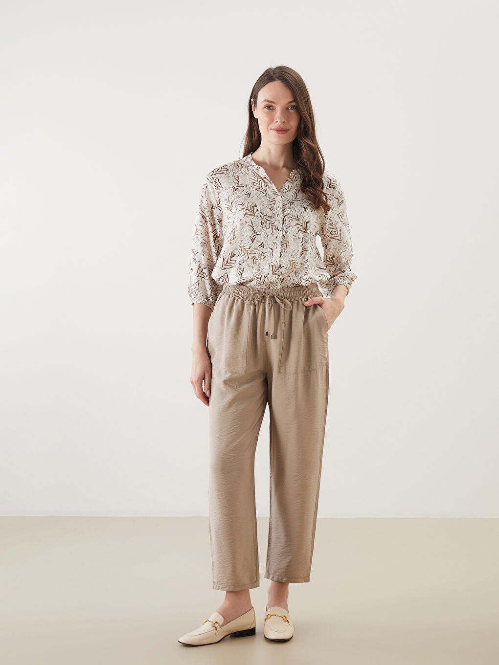 LCW Grace Elasticated Waist Women's Trousers -W54941Z8-QW6