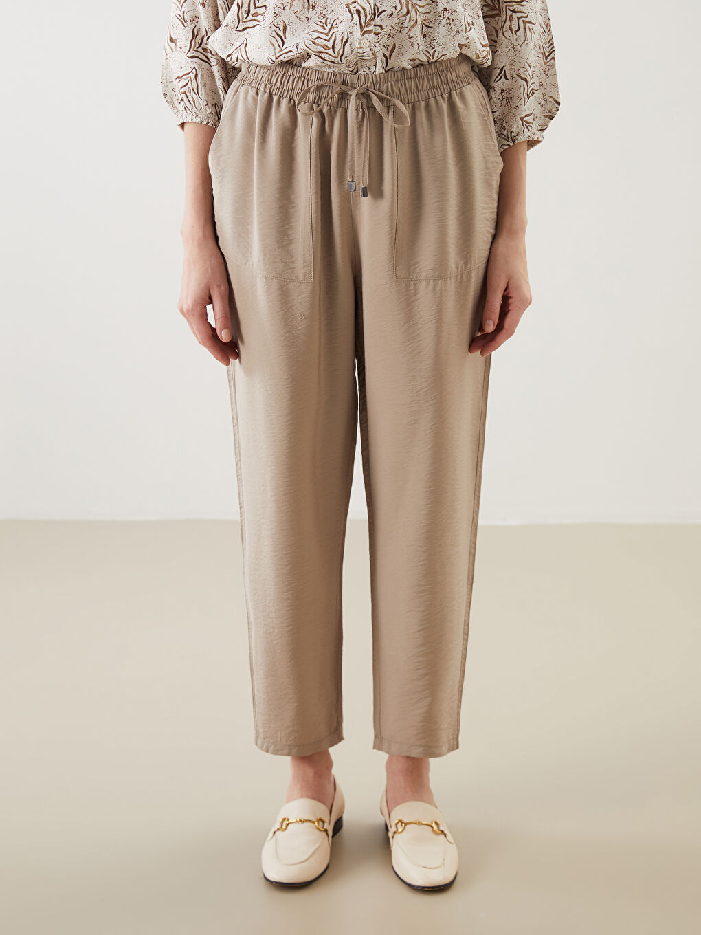 LCW Grace Elasticated Waist Women's Trousers -W54941Z8-QW6