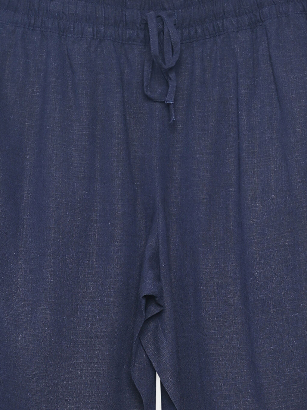 Women's Elastic Waist Linen Blend Trousers-2