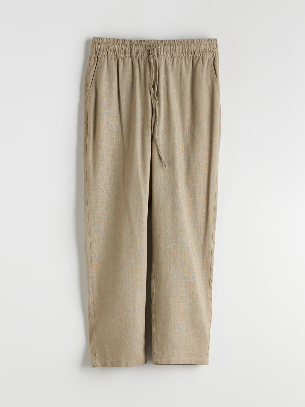 LCW Grace Women's Elastic Waist Linen Blend Trousers -W54942Z8-VEY