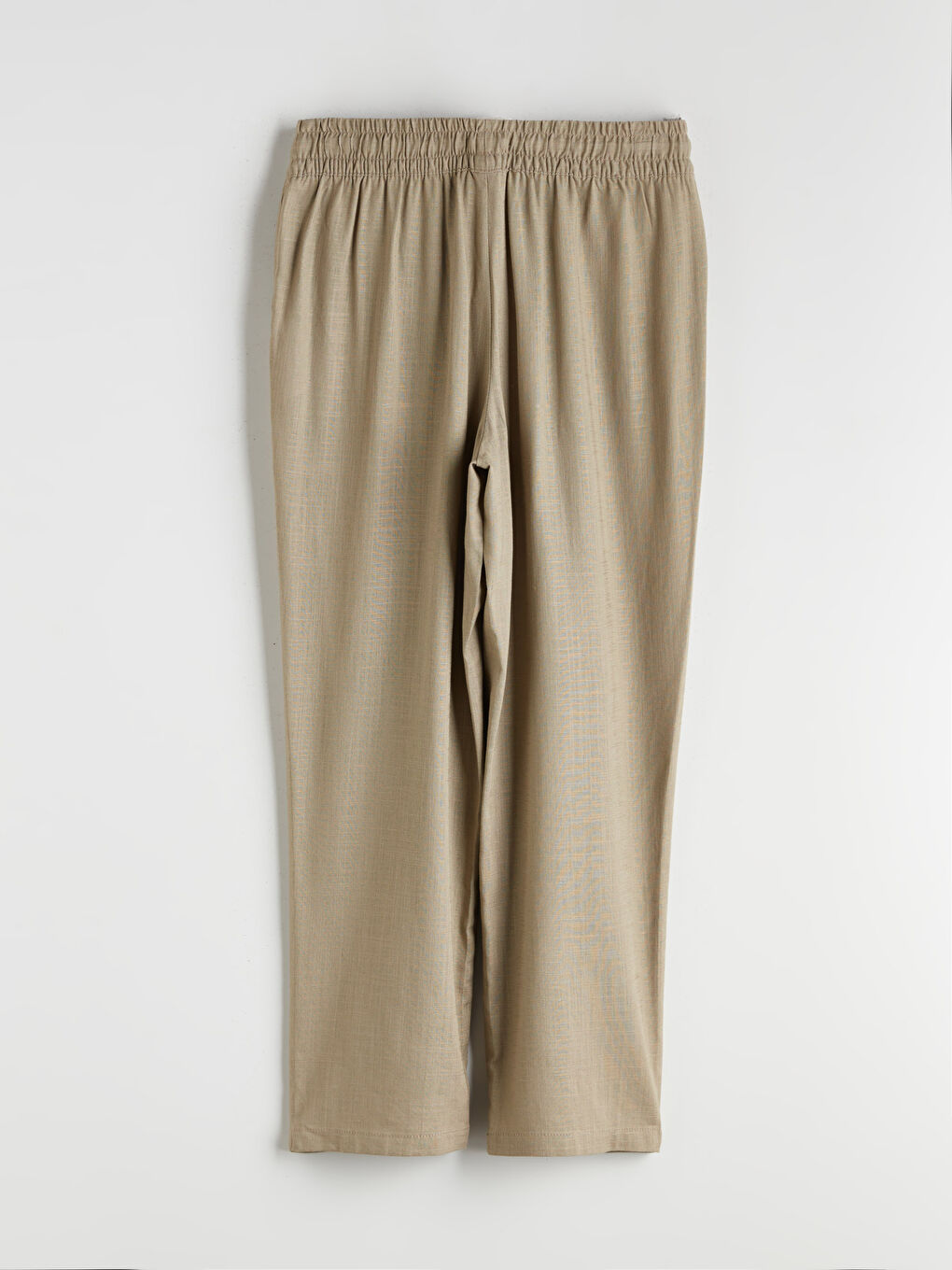 LCW Grace Women's Elastic Waist Linen Blend Trousers -W54942Z8-VEY