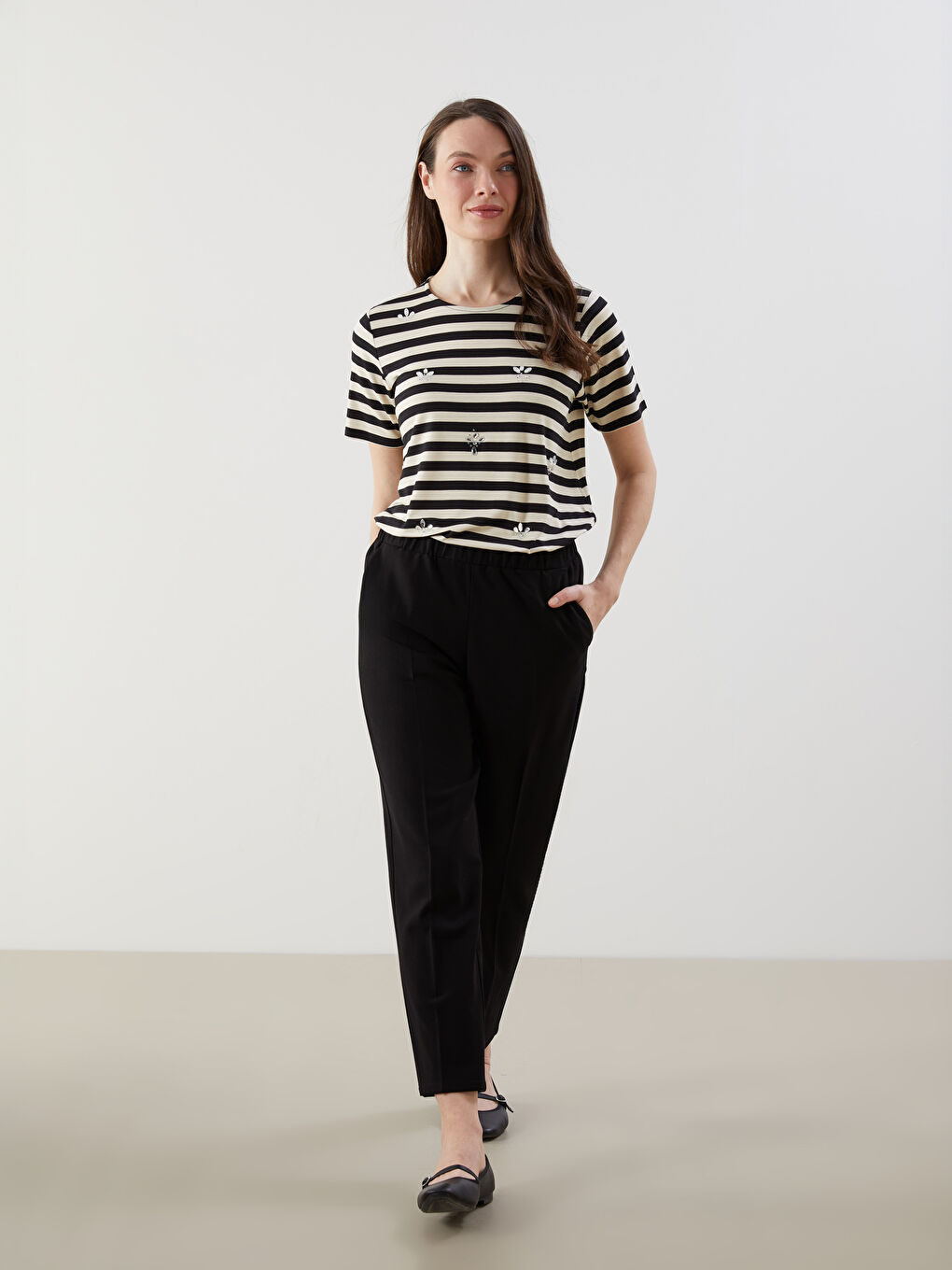 LCW Grace Elasticated Waist Women's Trousers -W54943Z8-CVL