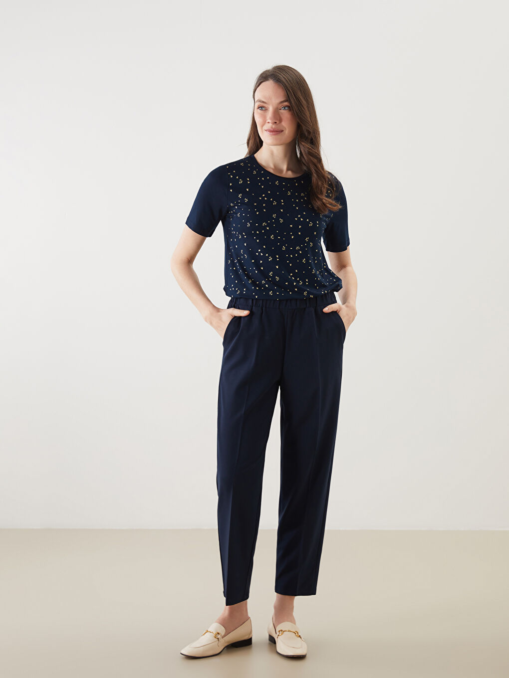 LCW Grace Elasticated Waist Women's Trousers -W54943Z8-E1J