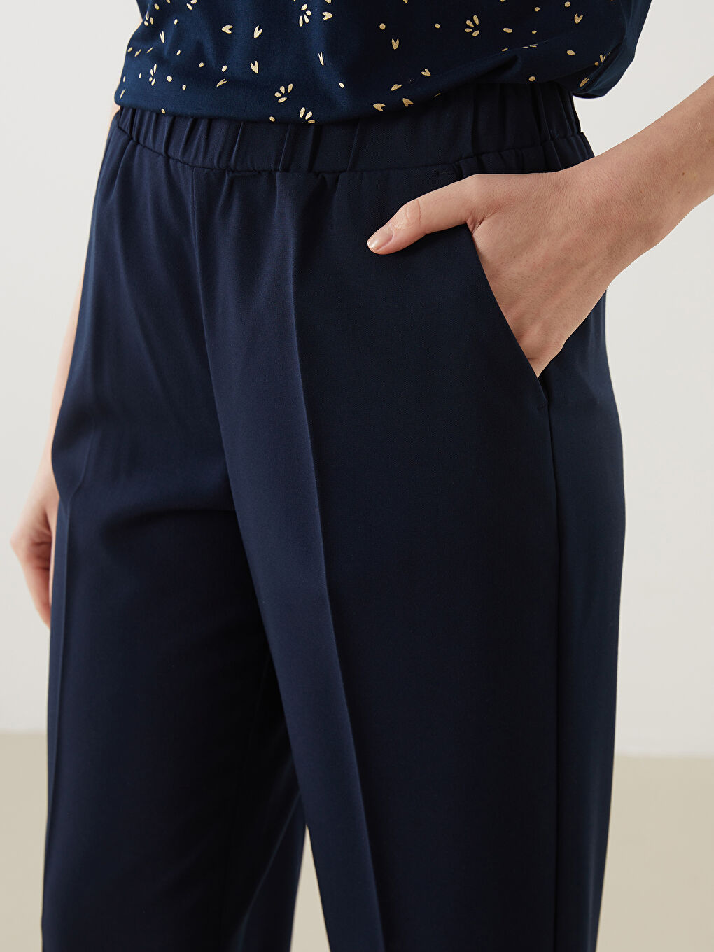 LCW Grace Elasticated Waist Women's Trousers -W54943Z8-E1J