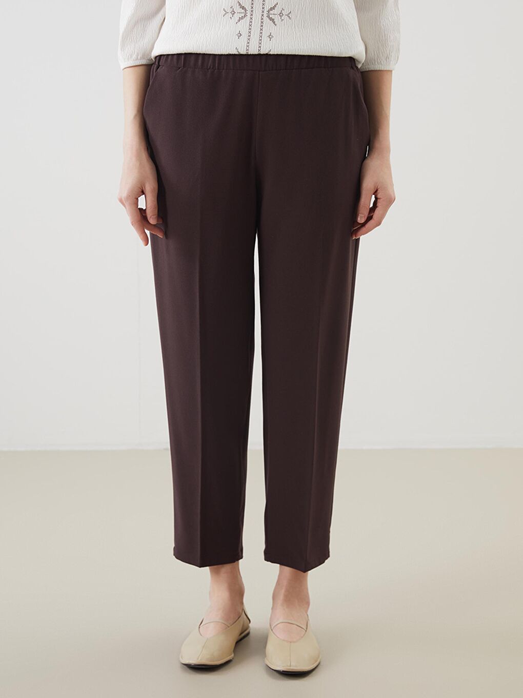 LCW Grace Elasticated Waist Women's Trousers -W54943Z8-YHF