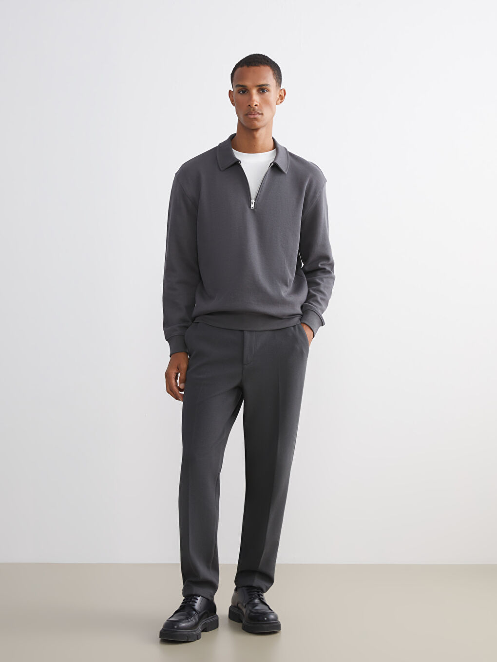 Polo Neck Men's Sweatshirt-1
