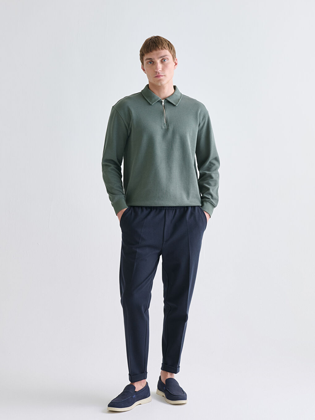 Polo Neck Men's Sweatshirt-1