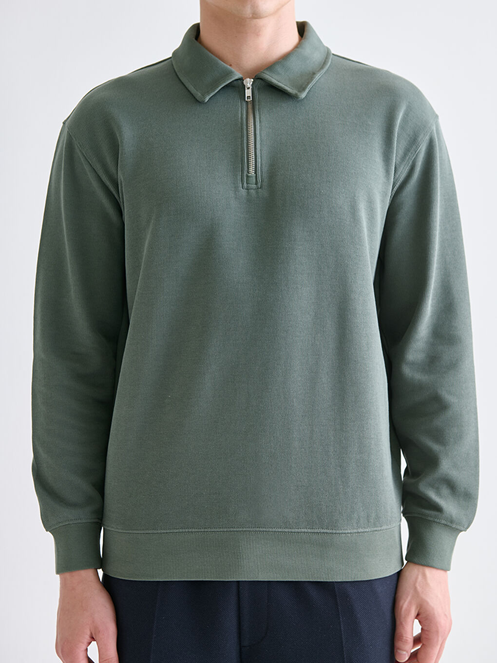 Polo Neck Men's Sweatshirt-2
