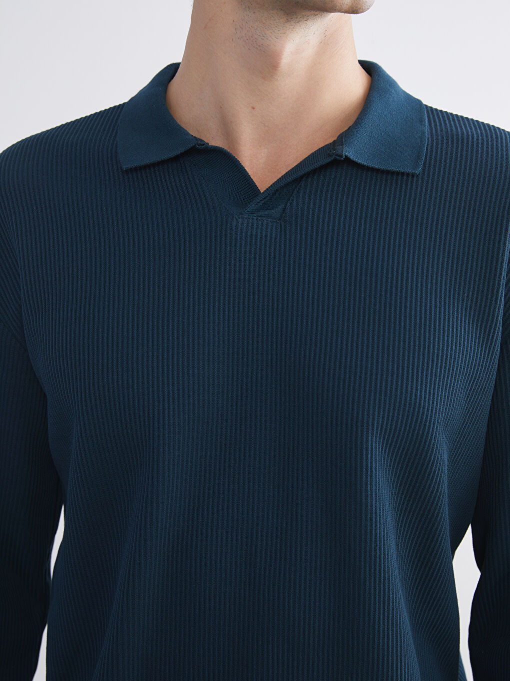 Petrol Polo Yaka Erkek Sweatshirt-2