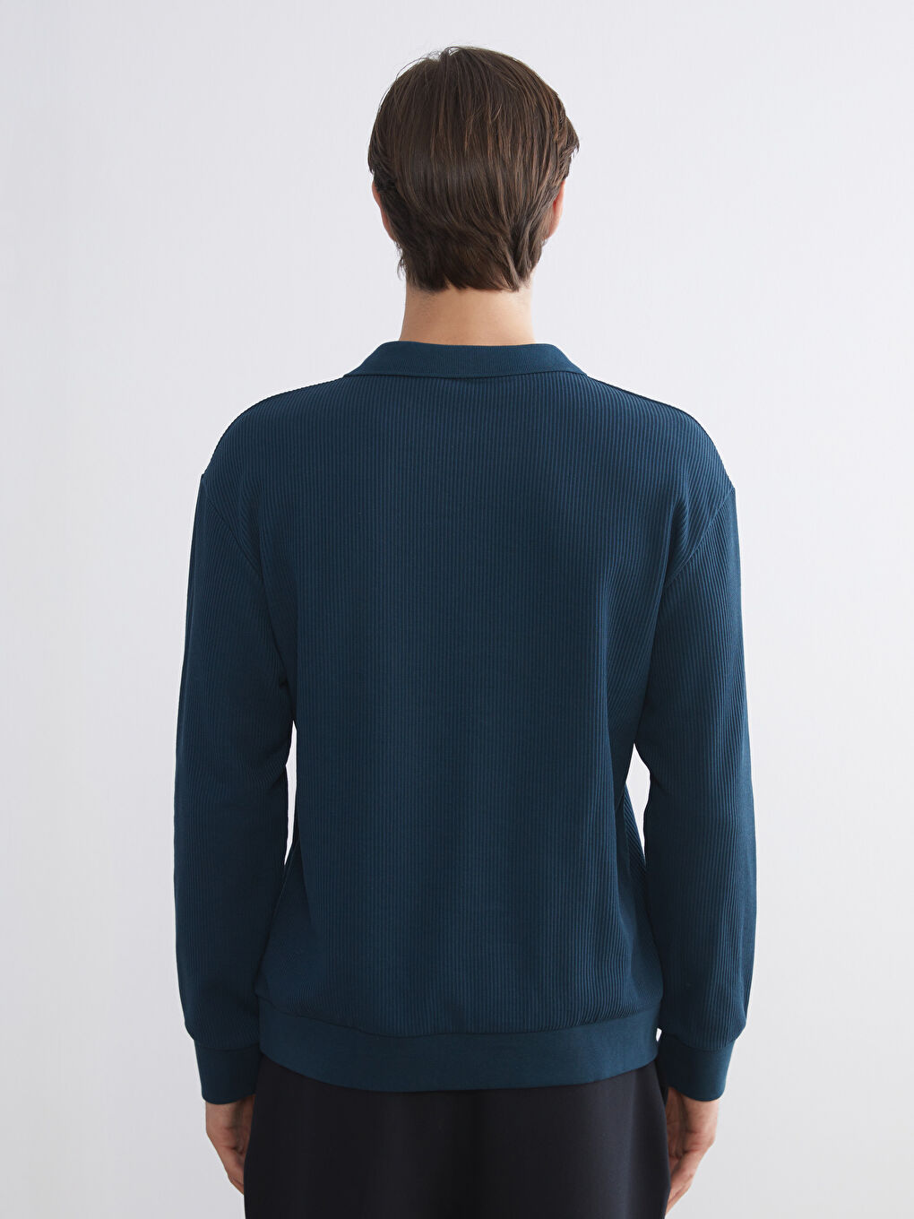 Petrol Polo Yaka Erkek Sweatshirt-3