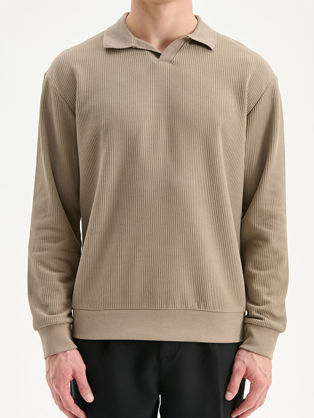 Polo Neck Men's Sweatshirt-2