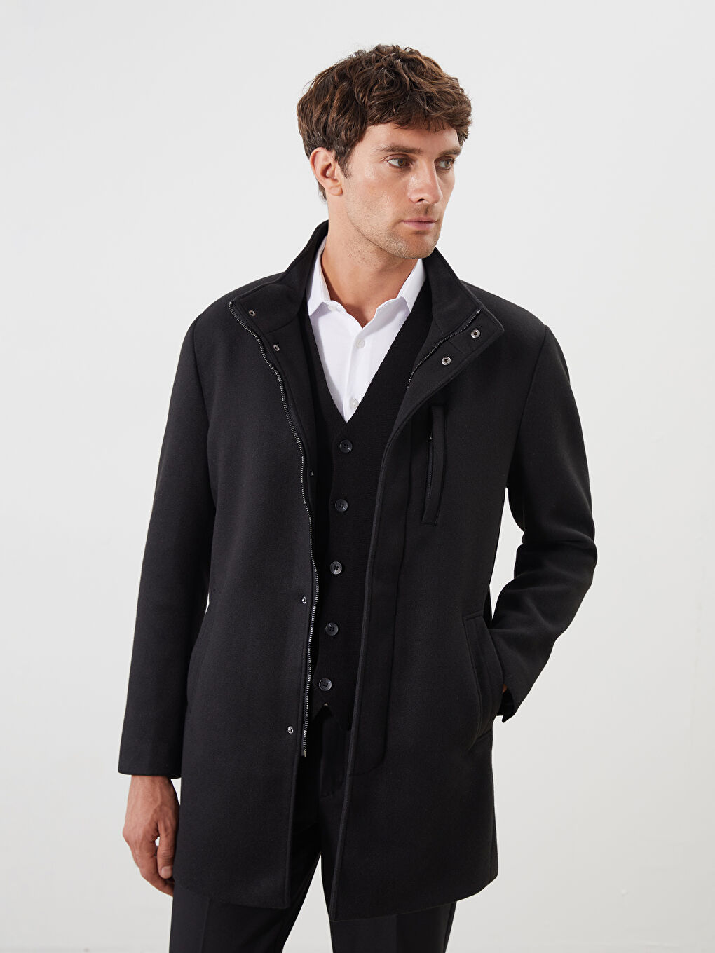 High Collar Men's Cachet Coat