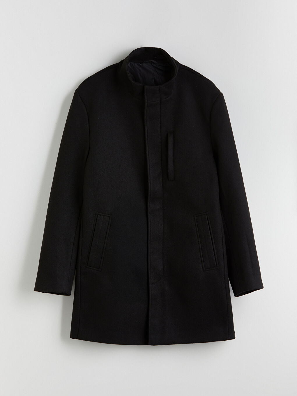 Dik Yaka Erkek Kaşe Kaban-5